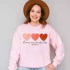 Love Never Fails - Valentines Theme Unisex Crewneck T-Shirt Sweatshirt Hoodie