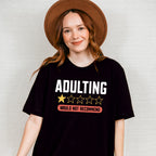 Adulting One Star Would Not Recommend - Funny Unisex Crewneck T-Shirt Sweatshirt Hoodie