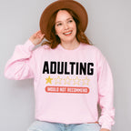 Adulting One Star Would Not Recommend - Funny Unisex Crewneck T-Shirt Sweatshirt Hoodie