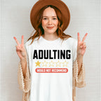 Adulting One Star Would Not Recommend - Funny Unisex Crewneck T-Shirt Sweatshirt Hoodie