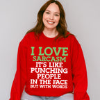 Punching People In The Face But With Words - Funny Unisex Crewneck T-Shirt Sweatshirt Hoodie