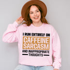 Caffeine Sarcasm And Inappropriate Thoughts - Funny Unisex Crewneck T-Shirt Sweatshirt Hoodie