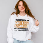 Caffeine Sarcasm And Inappropriate Thoughts - Funny Unisex Crewneck T-Shirt Sweatshirt Hoodie