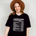Capricorn Nutrition Facts - Zodiac & Horoscopes Unisex Crewneck T-Shirt Sweatshirt Hoodie