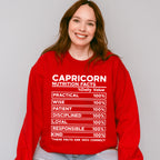 Capricorn Nutrition Facts - Zodiac & Horoscopes Unisex Crewneck T-Shirt Sweatshirt Hoodie