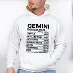 Gemini Nutrition Facts - Zodiac & Horoscopes Unisex Crewneck T-Shirt Sweatshirt Hoodie