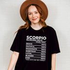 Scorpio Nutrition Facts - Zodiac & Horoscopes Unisex Crewneck T-Shirt Sweatshirt Hoodie