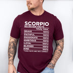Scorpio Nutrition Facts - Zodiac & Horoscopes Unisex Crewneck T-Shirt Sweatshirt Hoodie