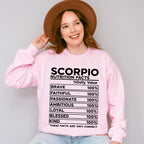 Scorpio Nutrition Facts - Zodiac & Horoscopes Unisex Crewneck T-Shirt Sweatshirt Hoodie