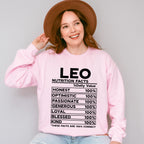 Leo Nutrition Facts - Zodiac & Horoscopes Unisex Crewneck T-Shirt Sweatshirt Hoodie