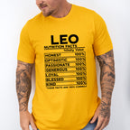 Leo Nutrition Facts - Zodiac & Horoscopes Unisex Crewneck T-Shirt Sweatshirt Hoodie