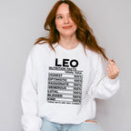 Leo Nutrition Facts - Zodiac & Horoscopes Unisex Crewneck T-Shirt Sweatshirt Hoodie