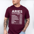 Aries Nutrition Facts - Zodiac & Horoscopes Unisex Crewneck T-Shirt Sweatshirt Hoodie