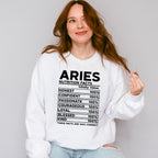 Aries Nutrition Facts - Zodiac & Horoscopes Unisex Crewneck T-Shirt Sweatshirt Hoodie