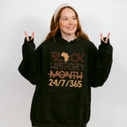 Black History Month 24/7/365 Black Lives Matter Unisex Crewneck T-Shirt Sweatshirt Hoodie