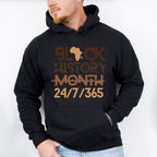 Black History Month 24/7/365 Black Lives Matter Unisex Crewneck T-Shirt Sweatshirt Hoodie