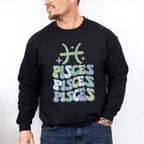 Groovy Pisces Design - Zodiac & Horoscopes Unisex Crewneck T-Shirt Sweatshirt Hoodie