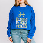Groovy Pisces Design - Zodiac & Horoscopes Unisex Crewneck T-Shirt Sweatshirt Hoodie