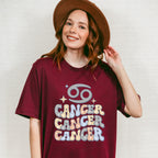 Groovy Cancer Design - Zodiac & Horoscopes Unisex Crewneck T-Shirt Sweatshirt Hoodie