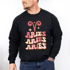 Groovy Aries Design - Zodiac & Horoscopes Unisex Crewneck T-Shirt Sweatshirt Hoodie