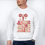 Groovy Aries Design - Zodiac & Horoscopes Unisex Crewneck T-Shirt Sweatshirt Hoodie