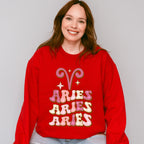 Groovy Aries Design - Zodiac & Horoscopes Unisex Crewneck T-Shirt Sweatshirt Hoodie