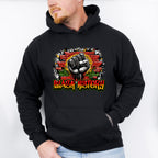 Black History Rising Fist Wall Design Black Lives Matter Unisex Crewneck T-Shirt Sweatshirt Hoodie