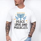 Peace Love And Miracles - Hanukkah Unisex Crewneck T-Shirt Sweatshirt Hoodie