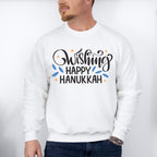 Wishing Happy Hanukkah - Hanukkah Unisex Crewneck T-Shirt Sweatshirt Hoodie