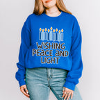 Wishing Peace And Light - Hanukkah Unisex Crewneck T-Shirt Sweatshirt Hoodie