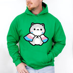 Cat With Trans Flag - Transsexual Unisex Crewneck T-Shirt Sweatshirt Hoodie