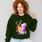 Love Who You Want - Lesbian Unisex Crewneck T-Shirt Sweatshirt Hoodie