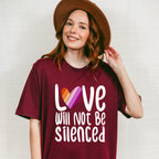 Love Will Not Be Silenced - Lesbian Unisex Crewneck T-Shirt Sweatshirt Hoodie