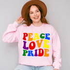 Peace Love Pride - Gay Unisex Crewneck T-Shirt Sweatshirt Hoodie