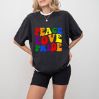 Peace Love Pride - Gay Unisex Crewneck T-Shirt Sweatshirt Hoodie