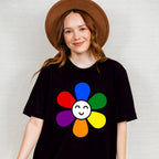 Colorful Smiley Flower - Gay Unisex Crewneck T-Shirt Sweatshirt Hoodie