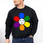 Colorful Smiley Flower - Gay Unisex Crewneck T-Shirt Sweatshirt Hoodie