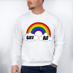 Gay AF Rainbow Design - Gay Unisex Crewneck T-Shirt Sweatshirt Hoodie