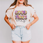 Good Vibes Only Colorful Leopard Design - Good Vibes Unisex Crewneck T-Shirt Sweatshirt Hoodie