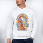 Good Vibes Only Flower Rainbow Design - Good Vibes Unisex Crewneck T-Shirt Sweatshirt Hoodie