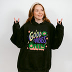 Good Vibes Only Green And Purple Design - Good Vibes Unisex Crewneck T-Shirt Sweatshirt Hoodie