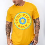 Good Vibes Only Yellow And Blue Flower Design - Good Vibes Unisex Crewneck T-Shirt Sweatshirt Hoodie