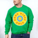 Good Vibes Only Yellow And Blue Flower Design - Good Vibes Unisex Crewneck T-Shirt Sweatshirt Hoodie