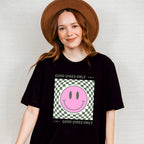 Good Vibes Only Checkered Smiley Design - Good Vibes Unisex Crewneck T-Shirt Sweatshirt Hoodie