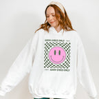 Good Vibes Only Checkered Smiley Design - Good Vibes Unisex Crewneck T-Shirt Sweatshirt Hoodie