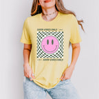 Good Vibes Only Checkered Smiley Design - Good Vibes Unisex Crewneck T-Shirt Sweatshirt Hoodie