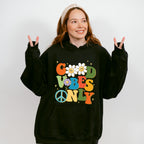 Good Vibes Only Flower Hippie Design - Good Vibes Unisex Crewneck T-Shirt Sweatshirt Hoodie