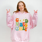 Good Vibes Only Flower Hippie Design - Good Vibes Unisex Crewneck T-Shirt Sweatshirt Hoodie