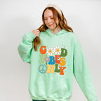 Good Vibes Only Flower Hippie Design - Good Vibes Unisex Crewneck T-Shirt Sweatshirt Hoodie