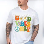Good Vibes Only Flower Hippie Design - Good Vibes Unisex Crewneck T-Shirt Sweatshirt Hoodie